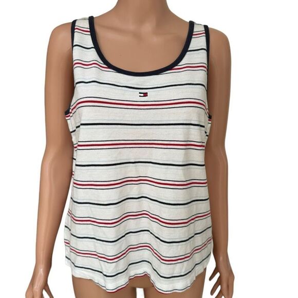 Tommy Hilfiger 100% cotton striped tank top size L - Picture 1 of 6